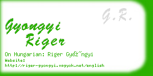 gyongyi riger business card
